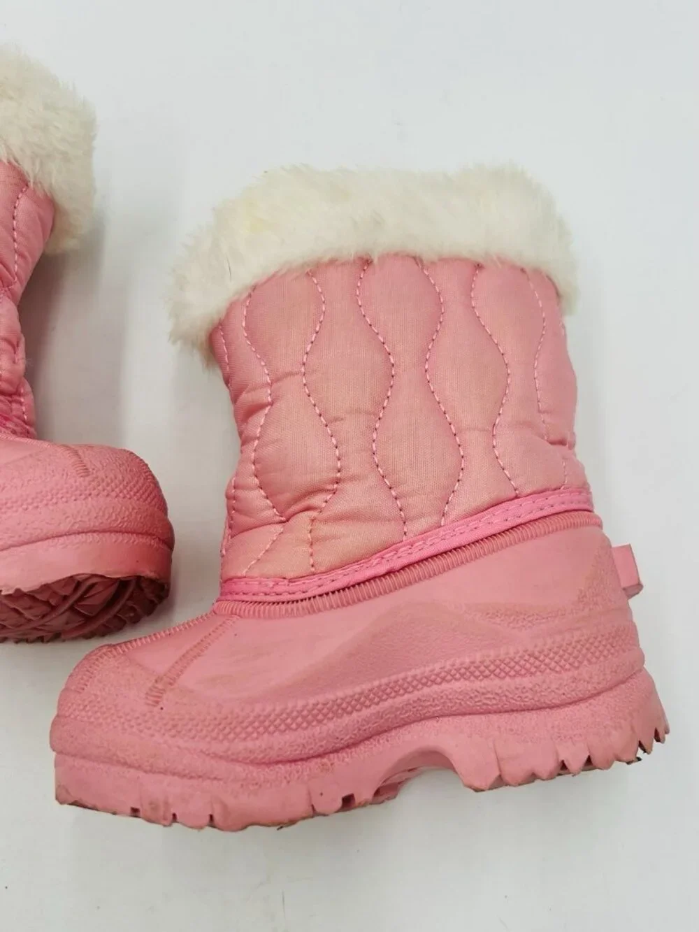 Toddler Pink Snow Boots Size 5 Pull On Insulated Sherpa Lined